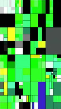 Renkli Dikdörtgenler Mondrian Stili Sanat İllüstrasyonu dikey video