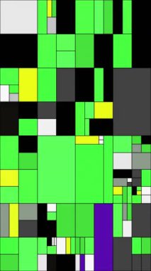 Renkli Dikdörtgenler Mondrian Stili Sanat İllüstrasyonu dikey video