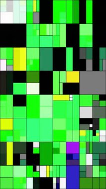 Renkli Dikdörtgenler Mondrian Stili Sanat İllüstrasyonu dikey video