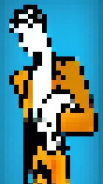 Piksel sanat tarzı dikey videoda erkek karakter