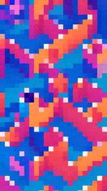 Renkli Renkli Piksel Sanat Arkaplanı dikey videosu