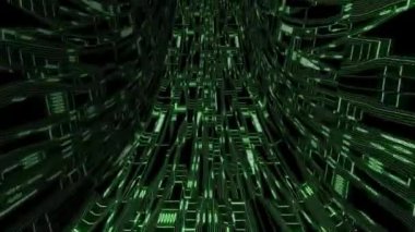 Devre kartının içinden sarmal bir şablonla geçmek benzersiz bir görsel yaratıyor.