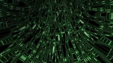 Devre kartının içinden sarmal bir şablonla geçmek benzersiz bir görsel yaratıyor.