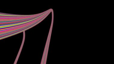 Yaratıcı Tasarım Sanatında Siyah Arkaplan Üzerinde Soyut Renkli Çizgiler