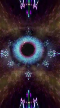 Göz lşığı Dalgalanması Kaleydoskop 'un içinde hipnotik hareketli arka plan dikey video
