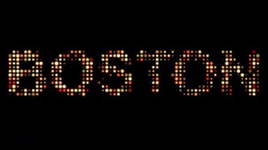 Boston Şehir Adı: Siyah Arkaplanda Parlak Noktalı Işıklar