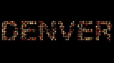 Denver City Name in Bright Dotty Lights on Black Background