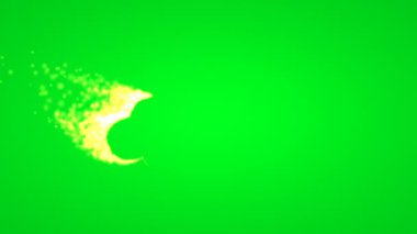 Parıldayan Parçacık Efektinin Ortasında Canlı Neon Bulutu Silueti