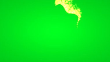 Parlak Yeşil ve Sarı Yıldız patlaması Parlayan Parçacıklar Arkaplanda