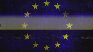 Sıkıntılı Avrupa Birliği Bayrağı Siyasi Sorunları Sembolize Ediyor