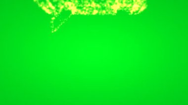 Yeşil ekranda alevler içinde dikdörtgen