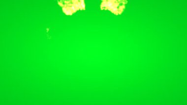 Yeşil ekranda parlayan parlak sarı parçacıkları içeren soyut tasarım
