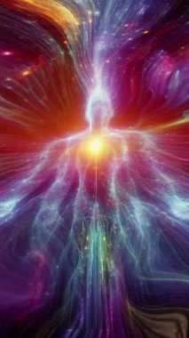 Vücut aura ruhu ve insan enerjisi dikey video