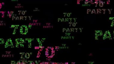 Renkli Retro 70 Parti Tasarımı Parlak Işıklar ve Metin