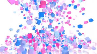 Mavi renkli üç boyutlu geometrik küpler.