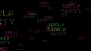 Siyah Arkaplanda Renkli Kızlar Partisi Metin Düzeni