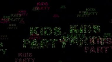 Siyah Arkaplanda Renkli Çocuklar Partisi Metin Düzeni