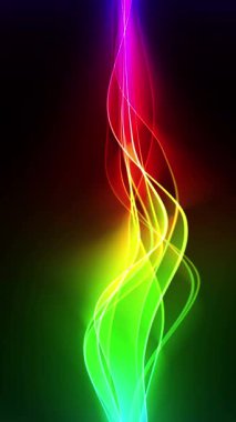 Renkli Işık Dalgaları Büyüleyici Bir Renk Spektrumu Dikey Görünümü Canlandırması