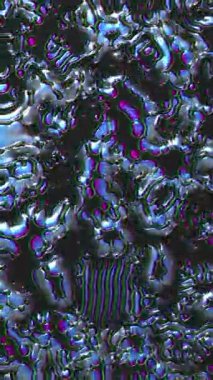 Neon Yeşil Yüzeyli Soyut 3D Parlak Sıvı Metal