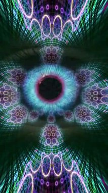 Göz lşığı Dalgalanması Kaleydoskop 'un içinde hipnotik hareketli arka plan dikey video