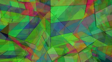 Üstüste binen Şeffaf Geometrik Şekiller ve Parlak Renklerin Canlı Soyut Bileşimi