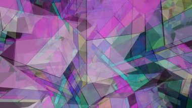 Üstüste binen Şeffaf Geometrik Şekiller ve Parlak Renklerin Canlı Soyut Bileşimi