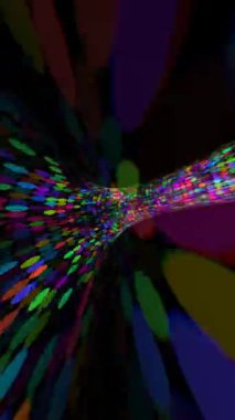 Renkli noktalar tünelinin dikey videosundan geçiyorum.