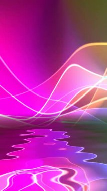 Renkli Işık Dalgaları Büyüleyici Bir Renk Su Yansıması Spektrumu Dikey Görünümü CanlandırmasıName