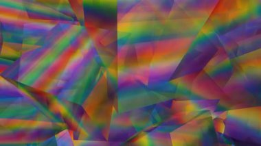 Üstüste binen Şeffaf Geometrik Şekiller ve Parlak Renklerin Canlı Soyut Bileşimi