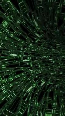 Devre kartının içinden sarmal bir şablonla geçmek eşsiz bir görsel dikey video oluşturur.