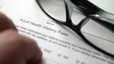 Finger tapping on health history form
