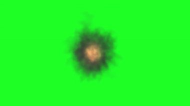 Özel Efektler ve Dijital Projeler İçin Yeşil Ekranda Alevli Yangın Patlaması