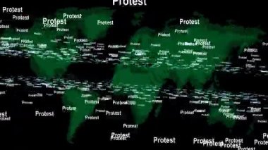 Biçimlendirilmiş Küresel Harita Tasarımı Üzerine Protesto Dağıtımı