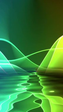 Renkli Işık Dalgaları Büyüleyici Bir Renk Su Yansıması Spektrumu Dikey Görünümü CanlandırmasıName