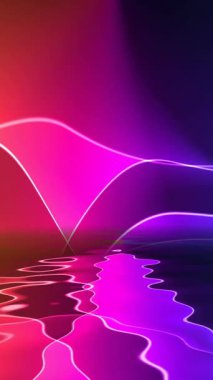 Renkli Işık Dalgaları Büyüleyici Bir Renk Su Yansıması Spektrumu Dikey Görünümü CanlandırmasıName