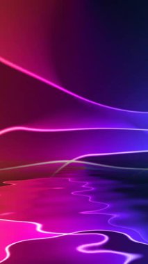 Renkli Işık Dalgaları Büyüleyici Bir Renk Su Yansıması Spektrumu Dikey Görünümü CanlandırmasıName