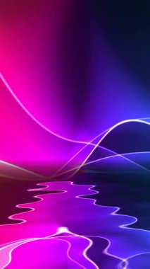 Renkli Işık Dalgaları Büyüleyici Bir Renk Su Yansıması Spektrumu Dikey Görünümü CanlandırmasıName