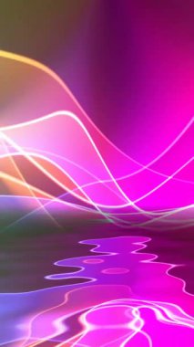 Renkli Işık Dalgaları Büyüleyici Bir Renk Su Yansıması Spektrumu Dikey Görünümü CanlandırmasıName