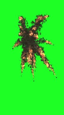 Yeşil ekran dikey video üzerinde yangın patlaması