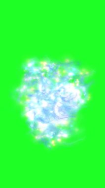 Parlayan enerji desenleri yeşil ekran dikey video karşısında canlı ve titreşir