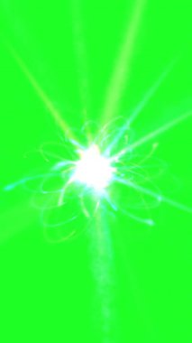 Yeşil ekran dikey video üzerindeki atom ışınları