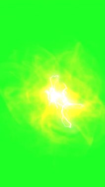 Parlayan enerji desenleri yeşil ekran dikey video karşısında canlı ve titreşir