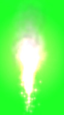 Özel Efektler için Yeşil Ekranda Yanan Ateş Patlaması dikey video