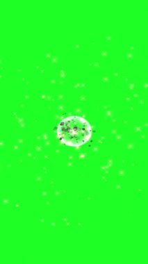 Yeşil ekran dikey videoda uzay patlaması ve göktaşları