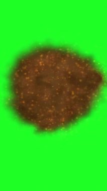 Birleştirilmiş dikey video için Yeşil Ekran Arkaplanındaki Parıldayan Parçacıkların Kahverengi Bulutu