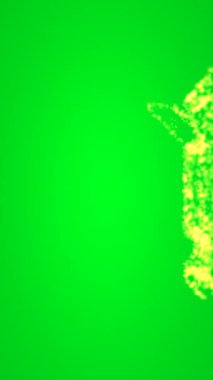 Yeşil ekran dikey videoda alevler içindeki dikdörtgen