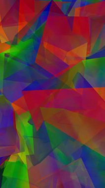 Üstüste binen Şeffaf Geometrik Şekiller ve Parlak Renkler dikey videosunun Canlı Soyut Bileşimi