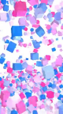 Mavi renkli üç boyutlu geometrik küpler.