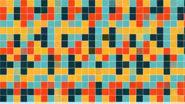 Çok Renkli Taşıma Pikselleriyle Canlı Soyut Geometrik Desen