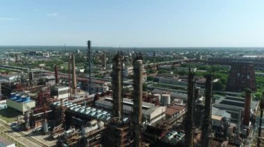 Hava manzarası, büyük kimyasal tesis.